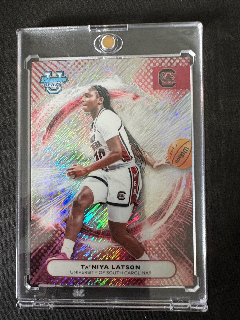 Topps Bowman’s Best Basketball Card Ta'Niya Latson Holographic
